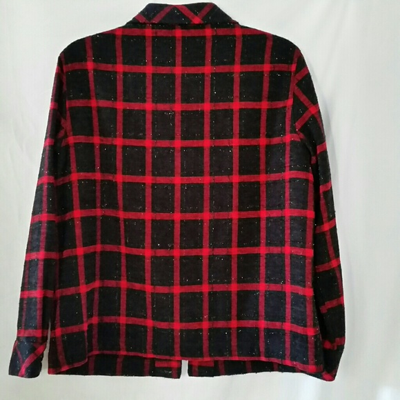♡♡ EUC Allison Daley Plaid Shirt Jacket ♡♡ - Picture 6 of 8